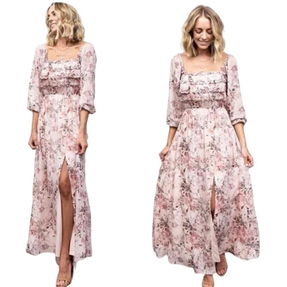 Baltic Born Blush Floral Midi Dress